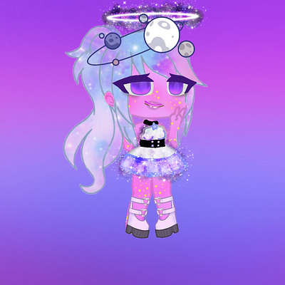 Purple art cute gacha purple