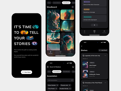 Story Planning App app book mobile mobile design ui ux