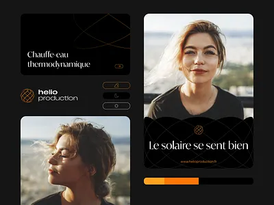 Helio Production brand identity elements adobe illustrator art direction brand brand design brand identity branding branding design cards colors company corporate creative logo design elegant figma graphic design graphicdesign identity logo design yellow