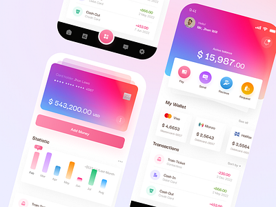 Digital Wallet Mobile App design android appdesign appdesigner banking brading client currency design developer digitalbanking digitalwallet freelanceappdesigner ios logo product trend ui ux
