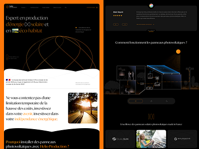 Helio Production Home Page 2d eco home page interface design landing landing page orange photovoltaics responsive design solar solar energy solar panels sun sunset sustainability ui design web web design webdesign yellow