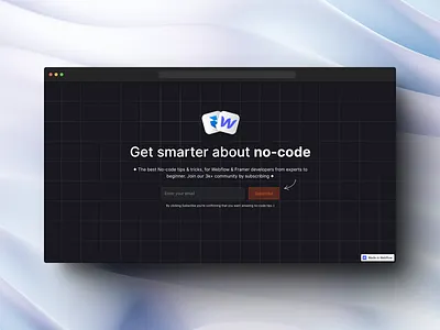 NoCode Newsletter clean design newsletter nocode ui webflow