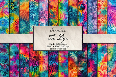 Tie Dye Seamless Pattern, Digital Art
