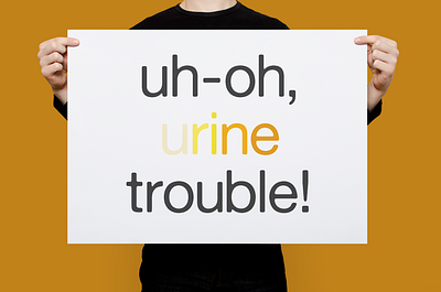 Urine Trouble | Typographical Poster design funny humour letters poster simple text type typography word