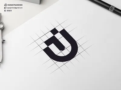 Monogram UJ Logo Design art branding design design logo dubai enwirto icon letter lettering logo minimal monogram ui vector