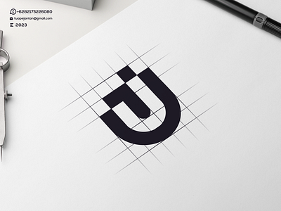 Monogram UJ Logo Design art branding design design logo dubai enwirto icon letter lettering logo minimal monogram ui vector