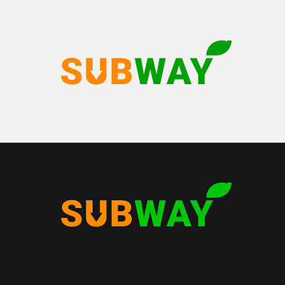 Subway Logo 2023 arrow brand branding dark mode fast food fresh green health leaf light mode logo modern orange rebrand redesign restaurant simplicity subway trend