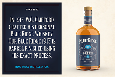 Blue Ridge Typeface bourbon branding design font font design graphic design lettering logo logo design type typography whiskey branding whiskey label