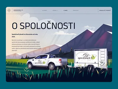 Agro Drones About Page 2d agriculture drones farm farmer farming field illustration illustration art interface interface design mountains nature pickup precision farming truck ui ux web design webdesign