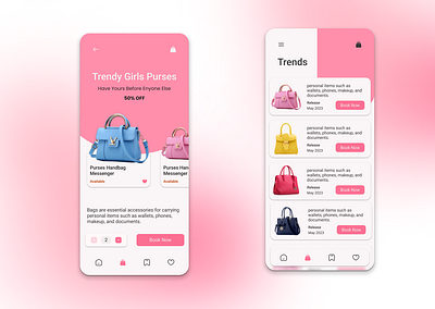 daily UI day 23 an e-com app for women's purse app app design application application design dailyui e com app e com app design typography ui ux