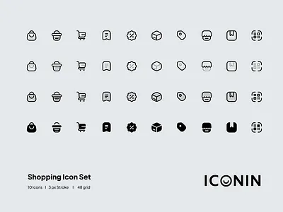 Iconin : Shopping Icon Set app icons ecommerce flat icons icon icon pack iconin iconography icons icons set iconset illustration interface icon line icons onlineshop shop store stroke icons ui icons vector icons web icons