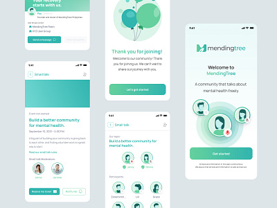 MendingTree Mobile Application mental health mobile app ui design