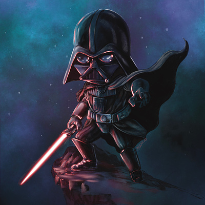 Darth Vader cartoon character design comic darth vader editorial illustration movie sith star wars villian