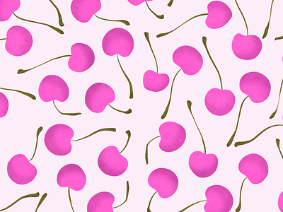 Cherries 2023 cherry color fruit illustration pink procreate