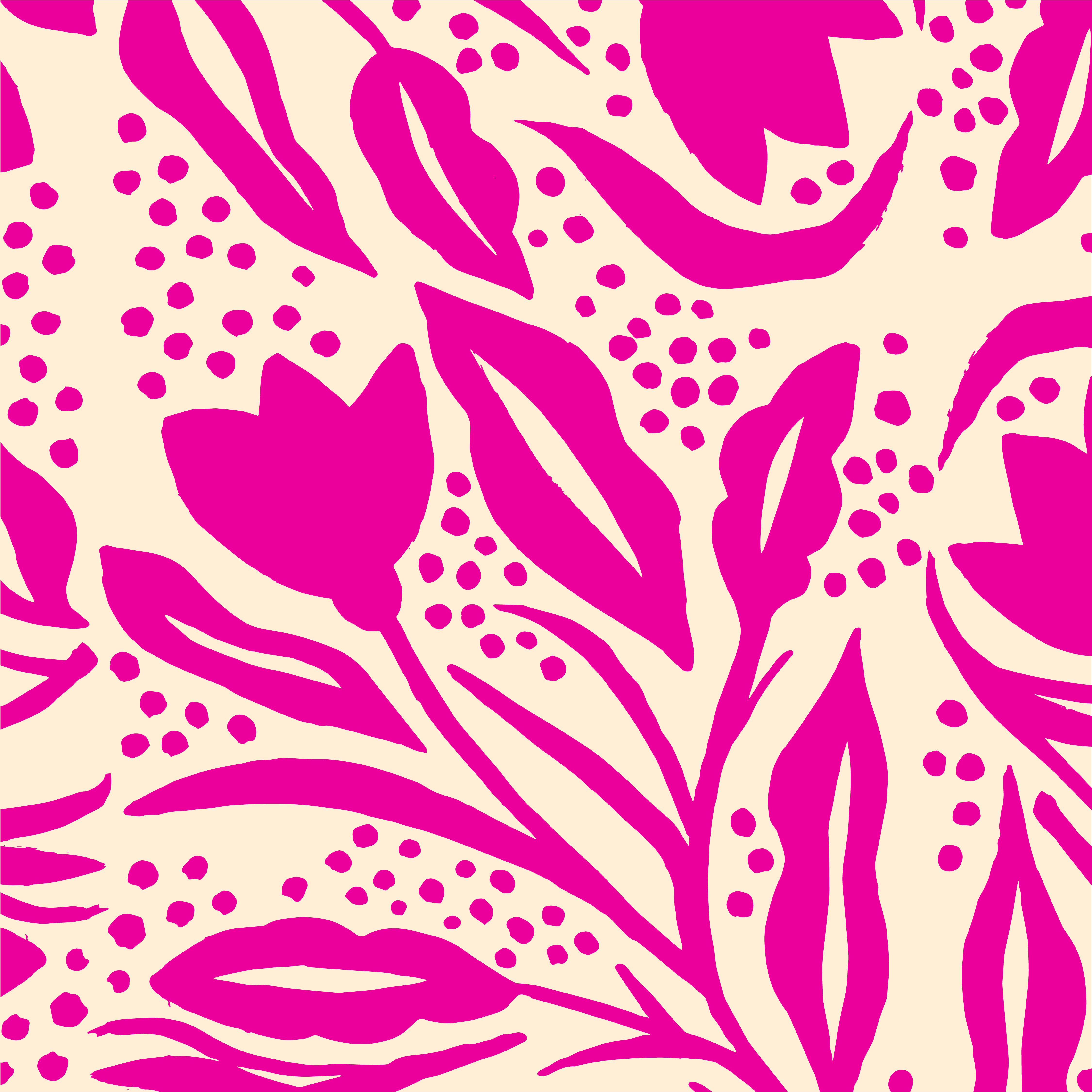 Tulip Pattern botanical art botanical design floral pattern florals flowers hot pink pattern illustration leaf pattern leaves organic pattern pattern pattern design surface pattern tulip tulip pattern