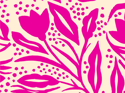 Tulip Pattern botanical art botanical design floral pattern florals flowers hot pink pattern illustration leaf pattern leaves organic pattern pattern pattern design surface pattern tulip tulip pattern