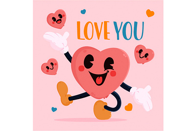 Heart Greeting Illustration cartoon character couple emoji greeting heart illustration love romantic vector