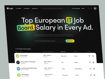 IT Job Board — Website | Concept design graphic design job board jobs landing page offers ui ui design user interface website website design