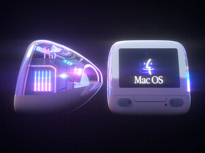 iMac G3 3d 3d illustration 3d modeling 80s apple c4d cinema4d concept art graphic design illustration imac neon octane render retro