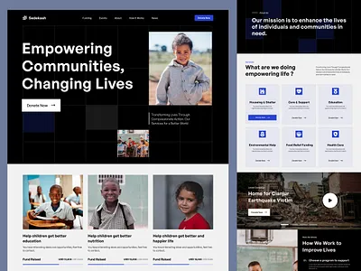 Sedekah | Charity Website agency blue branding charity design donate donation fundraising hero hero section illustration kids minimal portfolio product social team ui ux web