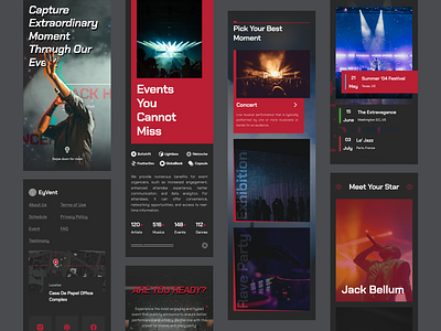 Eyvent - Responsive Landing Page clean concert design event festival flat guest guest stars illustration landing page mobile responsive ui ui mobile user interface ux web design website