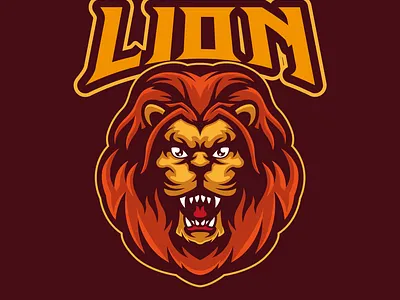 Lion head mascot animal branding design esports graphic design illustration lion logo mascot
