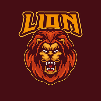 Lion head mascot animal branding design esports graphic design illustration lion logo mascot