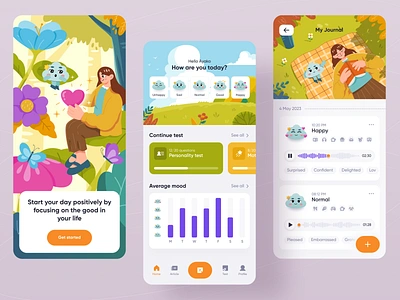 Kumo - Mental Health App app branding colorful delightful design figma fun graphic design illustration mentalhealth mobile nature ui ux vector