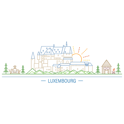 Landmark illustration - Luxembourg branding city design graphic design illustration logo simple vector