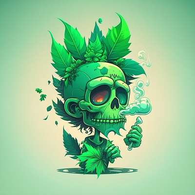 Cartoon green skull animal brand branding cartoon company design elegant illustration logo vector