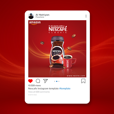 Nescafe Clasico/ Classic social media Design. banner creative design graphic desoign latest modern poster recent social media social media design