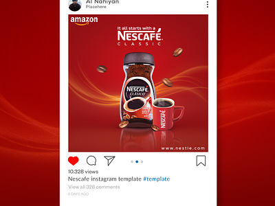 Nescafe Clasico/ Classic social media Design. banner creative design graphic desoign latest modern poster recent social media social media design