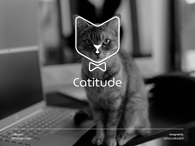 Catitude - Pictorial logo brand branding cat cat brand cat logo design dribbble dribbble shot logo minimal pet branding pet logo pictorial logo vector
