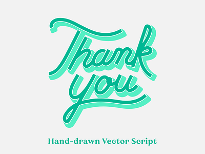 Thank You Vector Script +Card Layout 5x7 card design illustration postcard script thank you thanks vector