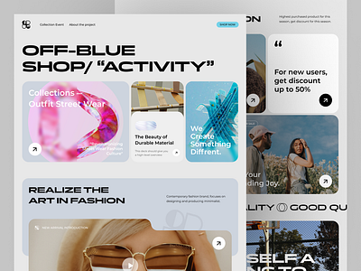 Off-Blue Fashion Website apparel clothing design ecommerce fashion homepage landing landing page landingpage online shop site store uidesign uiux uxdesign web design web site webdesign webpage website