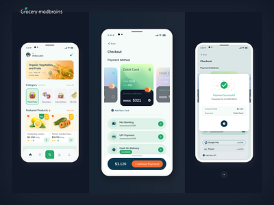 Grocery market - mobile app 🥗 animation app ux design dynamic island e commerce food marketplace groceries grocery list grocery online grocery store market market place marketplace marketplace ui mobile mobile app mobile ui online store product design shop store