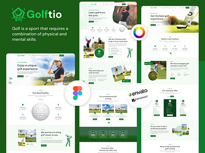 Golftio - Golf Template figma golftio golf template landing page product design