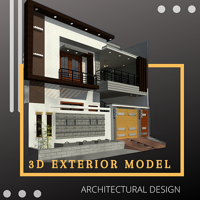 3d Exterior Model 3d canva design logo photoshop revit