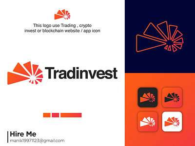 Trading or Investment logo design - Unused (Ready for Sale) 36 days of type agency barchart blockchain branding gradient growth hologram icon identity investment logo marketing performance promotion sign steps sticker type typography