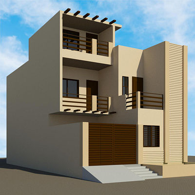 Exterior House Model 3d design photoshop revit