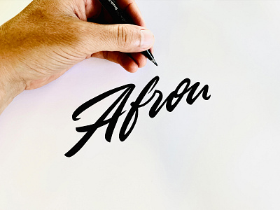 Afrou Logo a branding calligraphy corporate identity cursive design illustration lettering logo logo design logotype matt vergotis process type typedesign verg