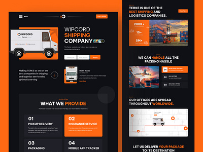 Wipcord - Cargo Transportation Landing Page Design cargo cargo service company container corporate delivery delivery service freight homepage design landing page logistic website logistics logistics company parcel shipment shipping shipping container shipping tracking transportation website