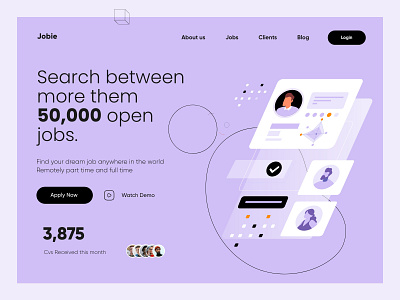 Job Landing page design home page homepage illustration interface landing landing page minimal mobile app ui uiux ux web web page web ui design webpage website design website ux ui design websites webui