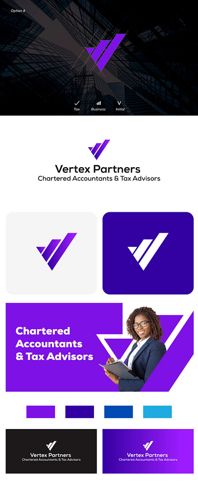 Vertex Partners - Brand Identity Design branding design graphic design identity illustration logo vector