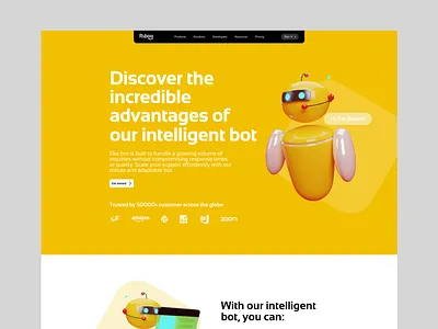 Ruboo! Landing page concept 3d blender graphic design landingpage ui website design