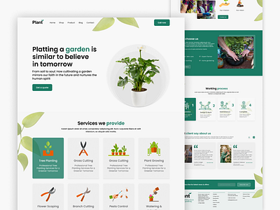 Gardening service agency landing page design agency agency landing page agency website design landing page ui design uiux web design website design