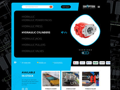 Web Layout - Hydraulic Parts branding concept creative design illustration landing page marine shipmachinery shipspares ui ux web