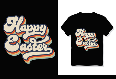 Happy Easter Groovy T-Shirt design easter font graphic design groovy groovy font happy easter shirt t shirt tee tshirt tshirt design vector