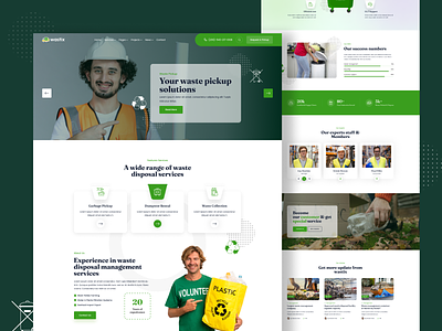 Wastix - Waste Disposal Services Web Design alternative energy business clean concept design disposal services dumpster rental figma logo minimal modern portfolio trash pickup typography ui waste disposal waste food waste management web website