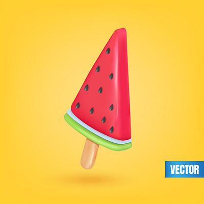 three delicious ice creams 3d popsicle vector попсикул